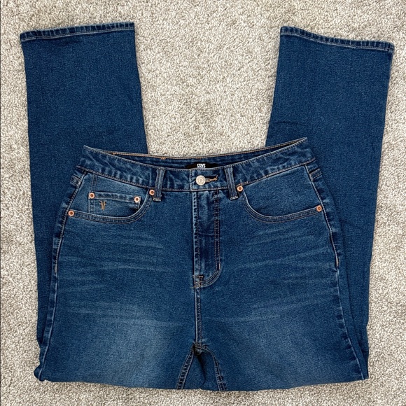 Frye Women's Straight Leg high rise Jeans - Dark Blue - Picture 5 of 7